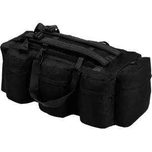 vidaXL 3-в-1 пътнически сак тип военен, 45 л, черен (91390)