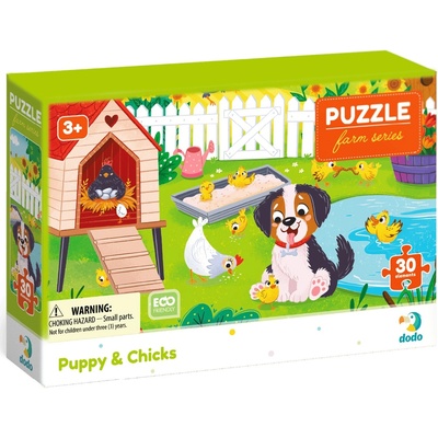 dodo Детски пъзел DoDo от 30 части - Кученце и пиленца (300681)