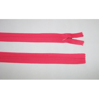 Zips krytý 3mm ružová nedeliteľný 55cm dederon