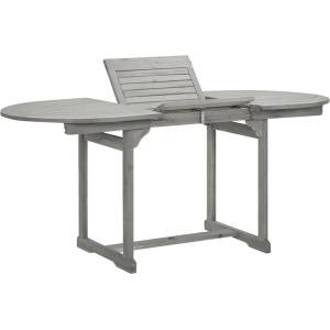 vidaXL Градинска трапезна маса (120-170)x80x75 cм акациево дърво масив (316574)
