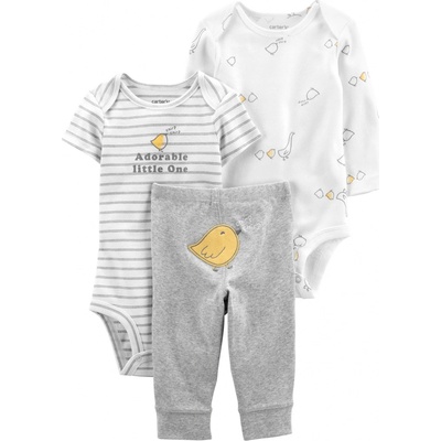 Carter's Set 3dielny body kr. rukáv body dl. rukáv tepláky Grey Chick neutrál LBB