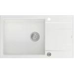 Quadron Вградена композитна мивка Quadron Unique Evan 136 XL бяла - неръждаема стомана 86x50 см (HCQE58650U1_BS_P2O) Мивка за вграждане