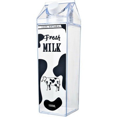 Clayre & Eef Water Bottle 1000 Ml Transparent Plastic Cow 1000 ml