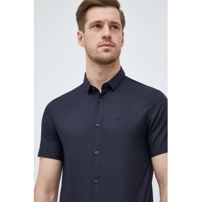 Armani Exchange pánska košeľa regular s klasickým golierom tmavomodrá