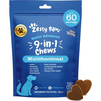 Health & Happiness France Zesty Paws Senior Advanced 9-in-1 Chews multivitamín doplnkové krmivo pre psov 60 ks