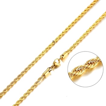 HARAHU Мъжка верижка - Златна / 55см / 5мм kp32990 (32990)