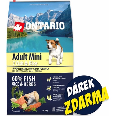 Ontario Adult Mini 7 Fish & Rice 6,5 kg
