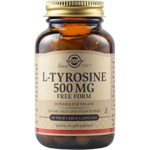 Solgar Хранителна добавка Л - Tирозин , Solgar L-Tyrosine 500mg 50 Veg. Caps