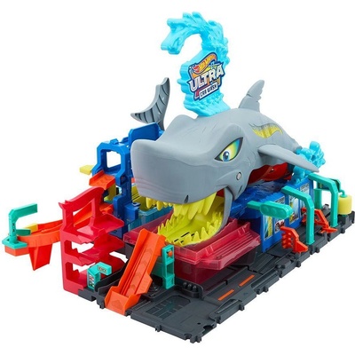 Mattel Hot Wheels City color reveal autoumývačka so žralokom HTN82