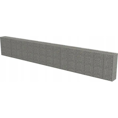 vidaXL Gabionová zeď s víky z pozinkované oceli 900 x 50 x 150 cm