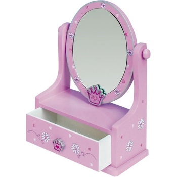 Teddies Zrcadlo šperkovnice zásuvka dřevo 16,2x24,2x8,5cm 3 barvy v krabici