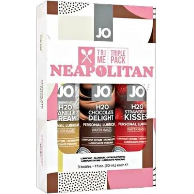 JO H2O Tri Me Neapolitan sada 3ks ochutených lubrikačných gélov 3 x 30 ml