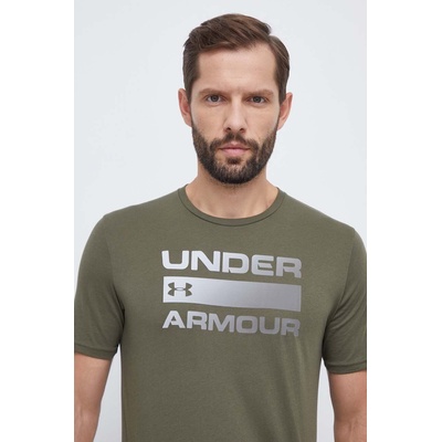 Under Armour Тениска Under Armour в зелено с принт (1329582)