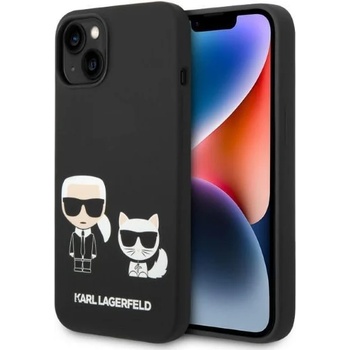 KARL LAGERFELD Кейс Karl Lagerfeld KLHMP14MSSKCK за iPhone 14 Plus 6.7"", твърд, черен / черен, Liquid Silicone Karl&Choupette, съвместим с MagSafe (KF001062-0)