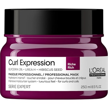 L'Oréal LOreal Professionnel Serie Expert Curl Expression Rich Glycerin3% + Urea H + Hibiscus Seed Крем-маска за коса Интензивно хидратираща 250 мл