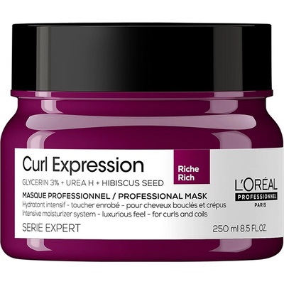 L'Oréal LOreal Professionnel Serie Expert Curl Expression Rich Glycerin3% + Urea H + Hibiscus Seed Крем-маска за коса Интензивно хидратираща 250 мл