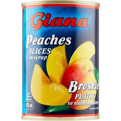Giana Broskyne lúpané plátky v mierne sladkom náleve 410 g