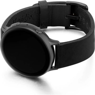Meridio Уникална ръчно изработена кожена (естествена кожа) каишка за Samsung Galaxy Watch Active - Meridio Cassel Leather Band (черен) (20OCASG)