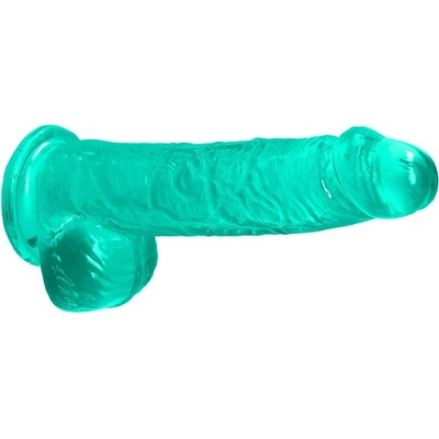 Realrock gelové dildo s přísavkou 16 cm tyrkysové