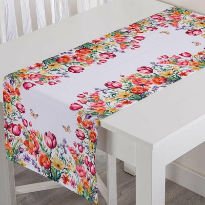 decoDoma Běhoun s potiskem BAREVNÉ KVÍTÍ 40x110 cm – Hledejceny.cz