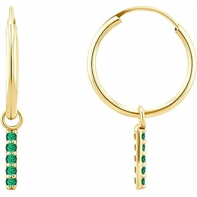Eppi Zlaté visiace náušnice so smaragdmi Christy E46064