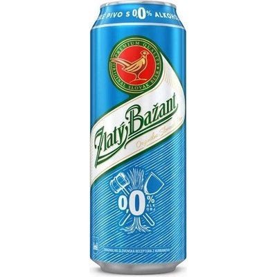 Pivo Zlatý Bažant 0% nealko Svetlé 24 x 0,5 l (plech)
