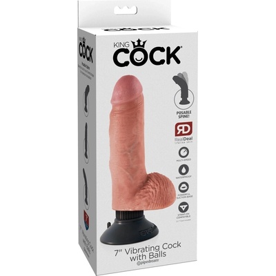 Pipedream King Cock 18 cm Jasný model s prísavkou a semenníkmi
