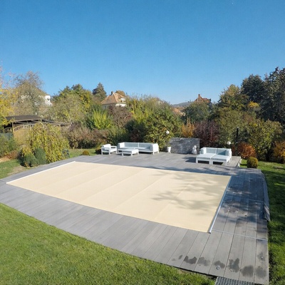 CF Bazénová roleta Flex obdĺžniková 600 x 300 cm - Sand