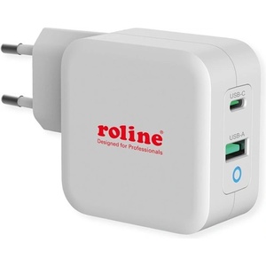 Roline Стенно зарядно устройство, 1x USB3.0 USB-A + 1x USB-C, 65W, бяло 19.11. 1041-10 (19.11.1041-10)