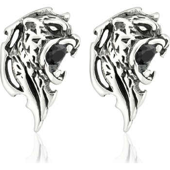 Sam's Artisans náušnice Black Leopard Mouth chirurgická oceľ INM062