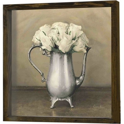Wallity Nástenný obraz Rose 34x34 cm béžová/biela