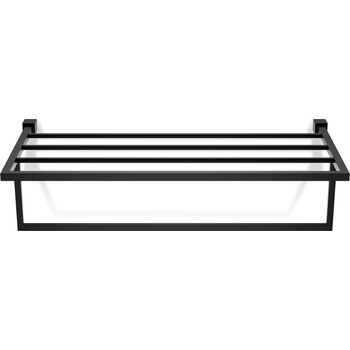 DECOR WALTHER Закачалка на релса за кърпи Corner с рафт черен мат (0561360)