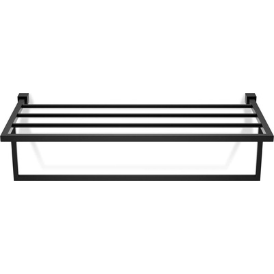 DECOR WALTHER Закачалка на релса за кърпи Corner с рафт черен мат (0561360)
