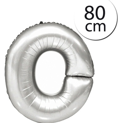 FUN RAG Silver 66314–O Mini fóliový balónik písmeno O strieborný 80 cm