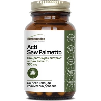 Herbamedica Acti Saw Palmetto, 350 mg, 60 веге капсули, Herbamedica
