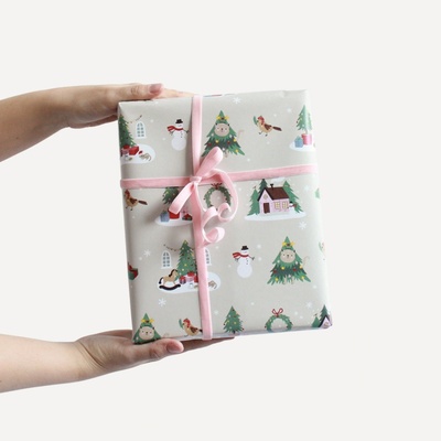 Bella Rose Vánoční balicí papír Christmas – 5 m, béžová barva, krémová barva, papír – Zboží Mobilmania