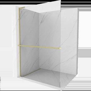 Mexen Kioto+ L душ панел с рафт Walk-in 105 x 200 cm, прозрачен, златисто матиран - 800-105-123-55-00 (800-105-123-55-00)