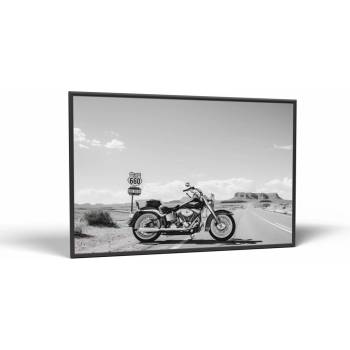 Motorky Osamelá motorka Harley Davidson | Obraz Vintessia v ráme Rozmery obdĺžnik: 40x60, Rám: Čierny matný-alu