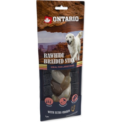 Ontario Rawhide Snack Chicken Braid 20 cm