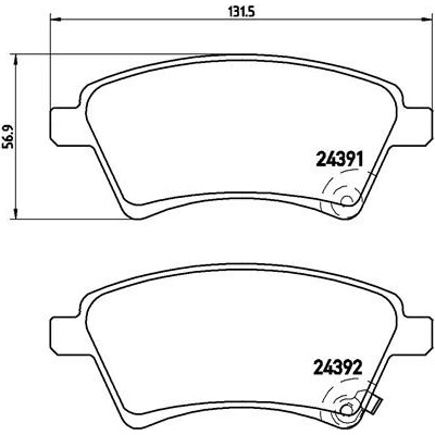 BREMBO Sada brzdových platničiek kotúčovej brzdy P23105