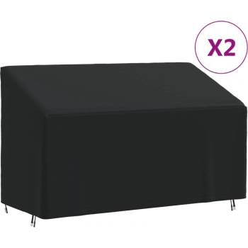 vidaXL Покривала за 3-местни пейки 2 бр 165x70x65/94 см 420D Оксфорд (3203371)