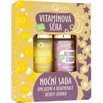 PURITY VISION BIO Vitamin нощен комплект Niacinamide sérum 30 ml + Retinol sérum 30 ml