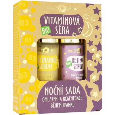 PURITY VISION BIO Vitamin нощен комплект Niacinamide sérum 30 ml + Retinol sérum 30 ml