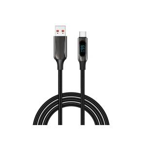 S-Link Кабел S-Link - UC-066 (LED дисплей, 66 W, бързо зареждане, Type-C, 100 cm кабел за данни и зарядно устройство, черен, оплетен) 41763 (41763)