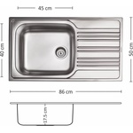 Leks BOWL BB 86.1 SI Мивка за вграждане
