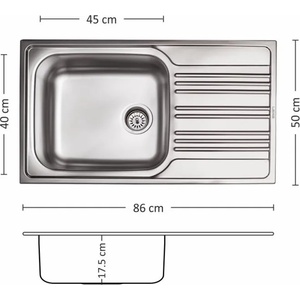 Leks BOWL BB 86.1 SI Мивка за вграждане