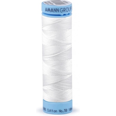 Bavlněné nitě 100 m etiketní č. 50 Triana Amann Barva: 2000 White