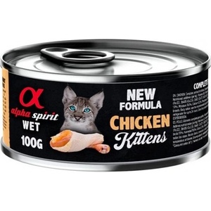 Alpha Spirit Complete wet cat food - Пиле - консерва за подрастващи котенца с 93% месо и 4% плодове - 100 гр 40040509