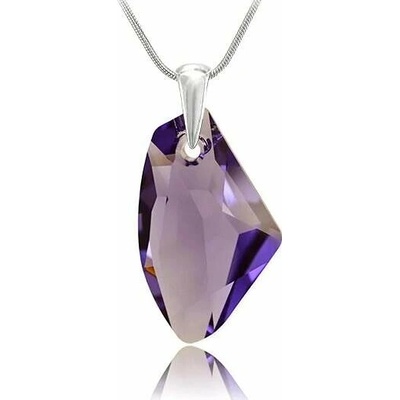 Swarovski Elements Stříbrný náhrdelník fialový mnohoúhelník 34254.2 Tanzanite