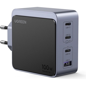 UGREEN Зарядно устройство UGREEN GaN X565, PD 3.0 100W, 3xUSB-C/1xUSB-A, GaN технология, , Сив (X565)